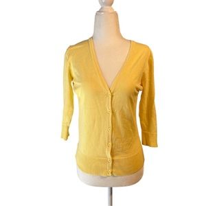 14TH & Union Yellow Women's Cardigan Sweater Size L Yellow Button Front